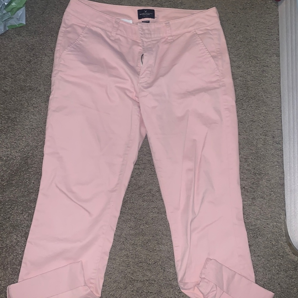 American eagle skinny short pink jeans